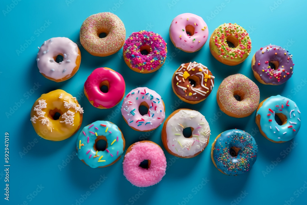 Tasty donuts, Super photo realistic background, generative ai 3d illustration Tasty donuts, Super photo realistic background, generative ai 3d illustration