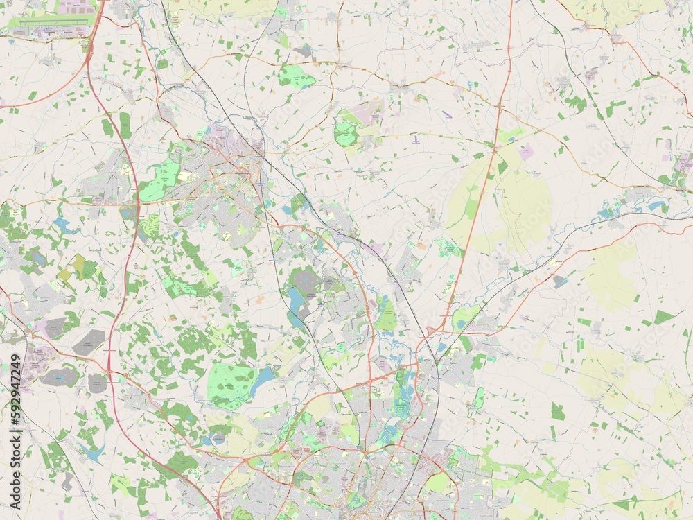 Charnwood, England - Great Britain. OSM. No legend