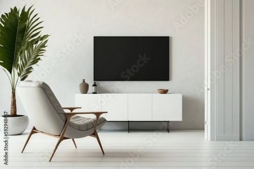 Living room interior with tv on wall © Олег Фадеев