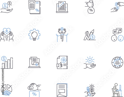 Assessment outline icons collection. testing, evaluation, examination, appraisal, grading, survey, rating vector and illustration concept set. measuring, analyse, measure linear signs