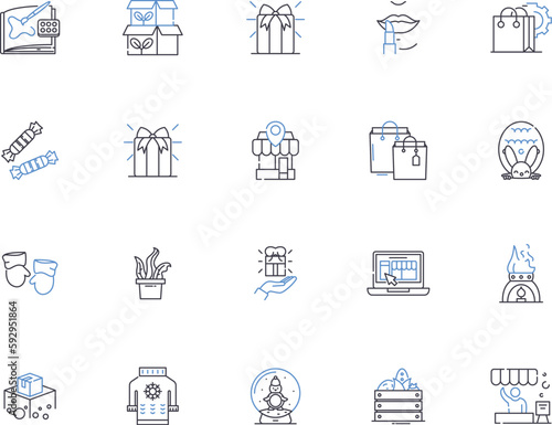 Craft business outline icons collection. Craft, Business, Crafting, Handmade, Create, Artisan, Sell vector and illustration concept set. Shop, Goods, Design linear signs