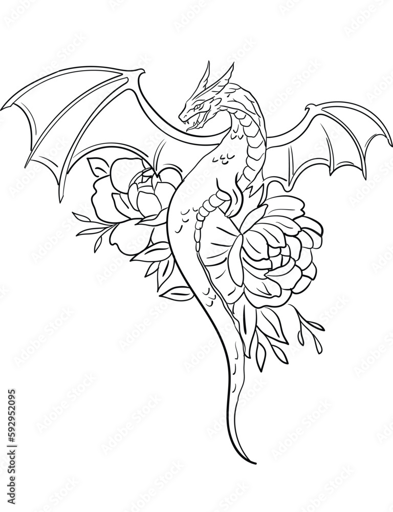 Immerse yourself in the world of fantasy with Mythical Creatures, a coloring page featuring a detailed outline illustration of an ancient dragon. Let your imagination soar as you bring this legend. Immerse yourself in the world of fantasy with Mythical Creatures, a coloring page featuring a detailed outline illustration of an ancient dragon. Let your imagination soar as you bring this legend.