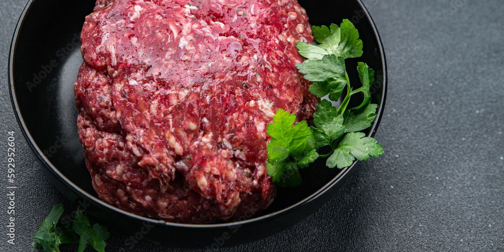 minced meat beef ground meat ready to cook healthy meal food snack on the table copy space food background rustic top view minced meat beef ground meat ready to cook healthy meal food snack on the table copy space food background rustic top view