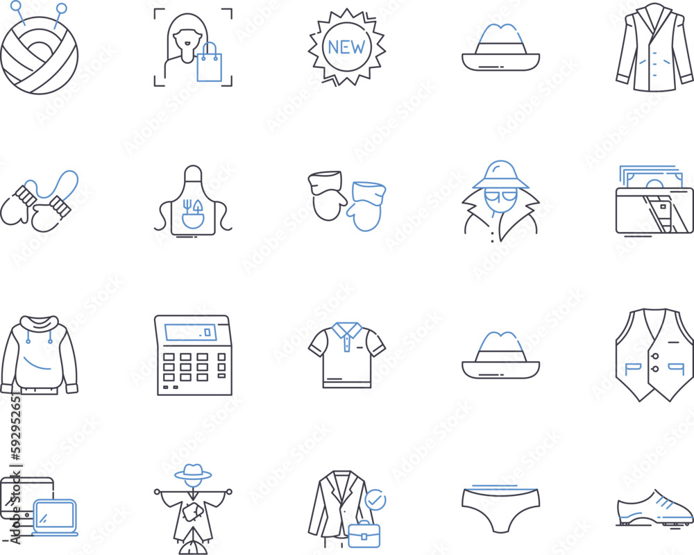 Shops and retail outline icons collection. Retailers, stores, shops ...