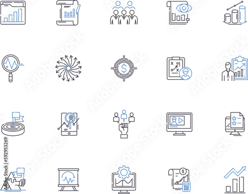 Strategy outline icons collection. Scheme, Plan, Method, Design, Policy, Idea, Concept vector and illustration concept set. Procedure, Process, Game linear signs