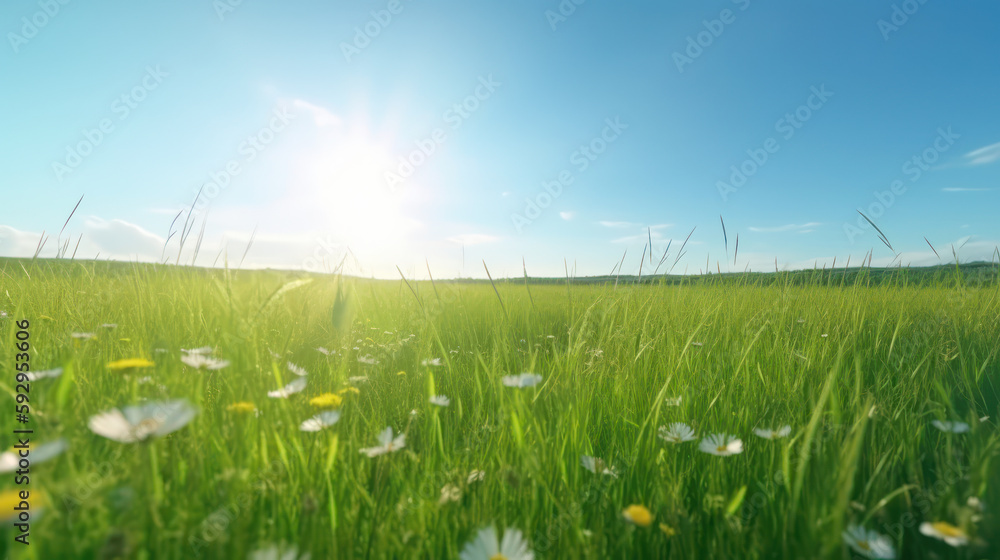 Flower Field Bliss: Stunning Natural Panorama Flower Field Bliss: Stunning Natural Panorama