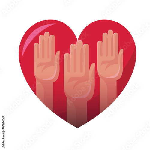 Hands sharing the love illustration - Vector 