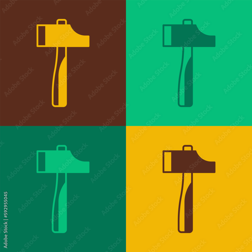 Pop art Hammer icon isolated on color background. Tool for repair. Vector Pop art Hammer icon isolated on color background. Tool for repair. Vector