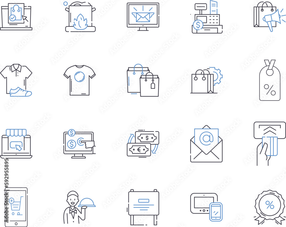 Store and food court outline icons collection. store, food court, restaurant, cuisine, menu, ingredients, recipes vector and illustration concept set. preparation, presentation, plating linear signs Store and food court outline icons collection. store, food court, restaurant, cuisine, menu, ingredients, recipes vector and illustration concept set. preparation, presentation, plating linear signs