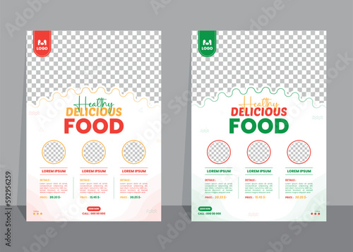 Food Flyer Template design, restaurant food flyer, fast food template vector illustration.	