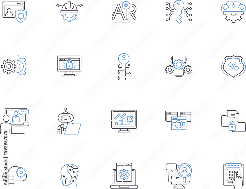 Security outline icons collection. safety, protection, safeguard, safeguard, trustworthiness, vigilance, defense vector and illustration concept set. watchfulness, wariness, care linear signs Security outline icons collection. safety, protection, safeguard, safeguard, trustworthiness, vigilance, defense vector and illustration concept set. watchfulness, wariness, care linear signs