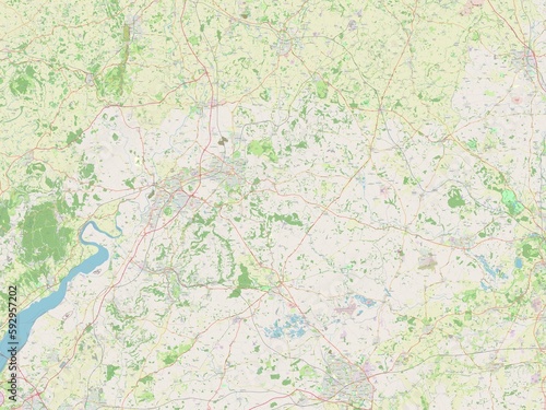 Cotswold, England - Great Britain. OSM. No legend