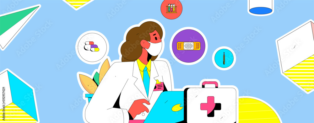Medical Characters Anti-epidemic Flat Vector Concept Operation Hand Drawn Illustration
Medical Characters Anti-epidemic Flat Vector Concept Operation Hand Drawn Illustration