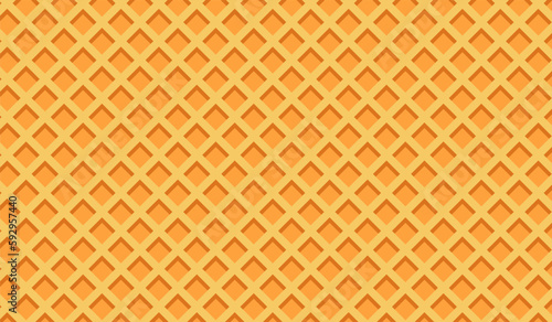 waffle background, ice cream cone texture, sweet wafer dessert pattern, Vector illustration waffle cone design for wallpaper, banner, greeting card, printing, web, desktop. Geometric line pattern