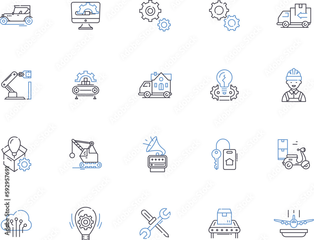 Mechanics outline icons collection. Mechanics, Repair, Motor, Automotive, Engineering, Torque, Friction vector and illustration concept set. Restitution, Dynamics, Force linear signs Mechanics outline icons collection. Mechanics, Repair, Motor, Automotive, Engineering, Torque, Friction vector and illustration concept set. Restitution, Dynamics, Force linear signs