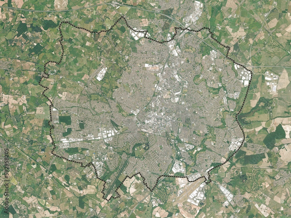 Coventry, England - Great Britain. High-res satellite. No legend