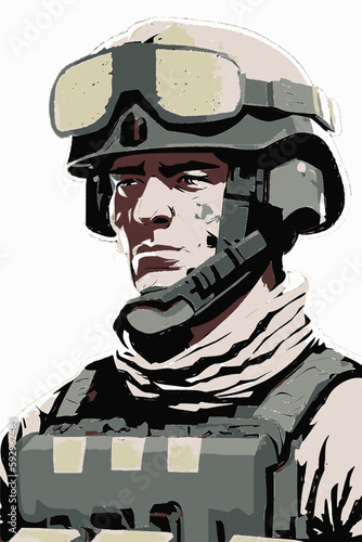 Special forces soldier vector image.
