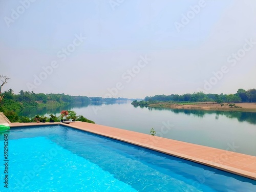 floating pool by the river