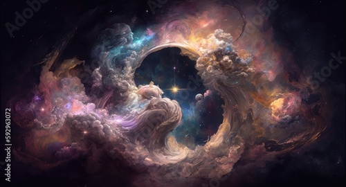 Colorful space galaxy cloud nebula. Stary night cosmos. Universe science astronomy. Supernova background wallpaper	