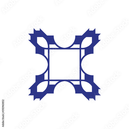 Anatolian Culture Motif Colorful Abstract Carpet and Rug Pattern Logo Turkish Design Template Vector a200