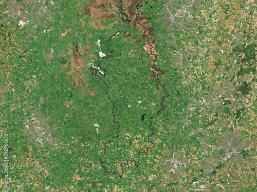 Derbyshire Dales, England - Great Britain. Low-res satellite. No legend