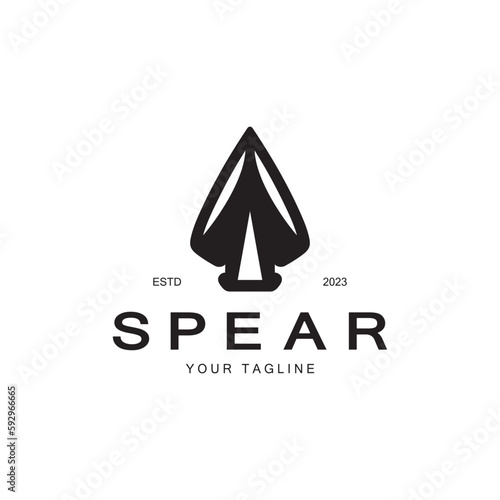 Spear logo icon vector illustration design.Head spear logo vintage illustration design vector