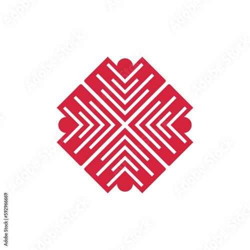 Anatolian Culture Motif Colorful Abstract Carpet and Rug Pattern Logo Turkish Design Template Vector a245