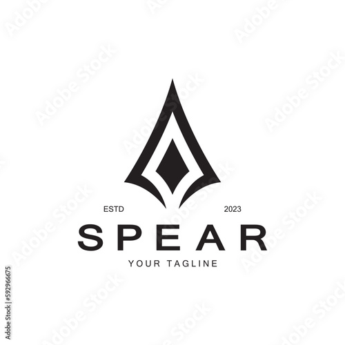 Spear logo icon vector illustration design.Head spear logo vintage illustration design vector