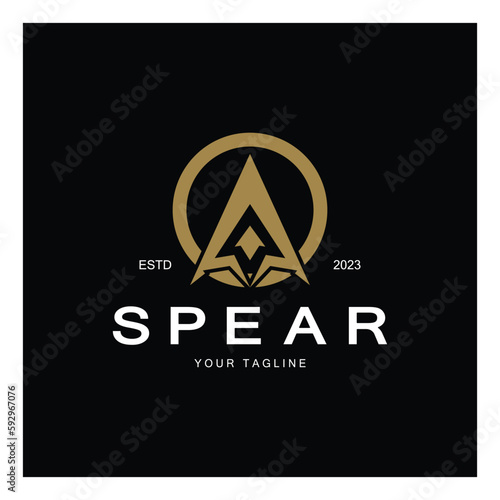 Spear logo icon vector illustration design.Head spear logo vintage illustration design vector