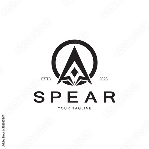 Spear logo icon vector illustration design.Head spear logo vintage illustration design vector