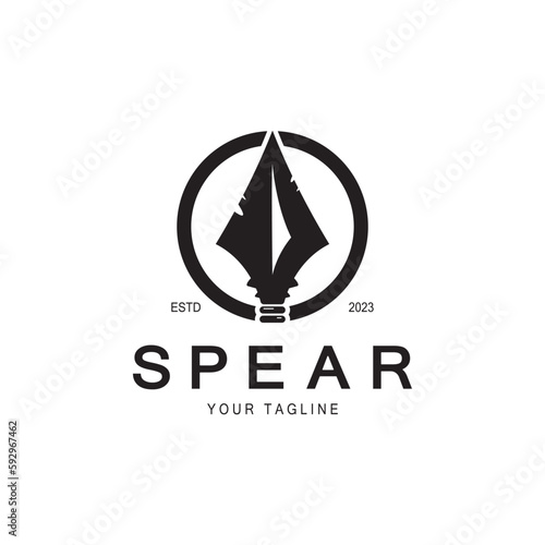 Spear logo icon vector illustration design.Head spear logo vintage illustration design vector