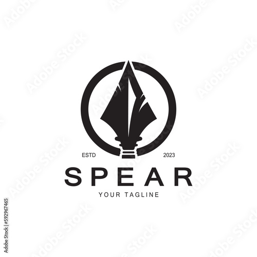 Spear logo icon vector illustration design.Head spear logo vintage illustration design vector