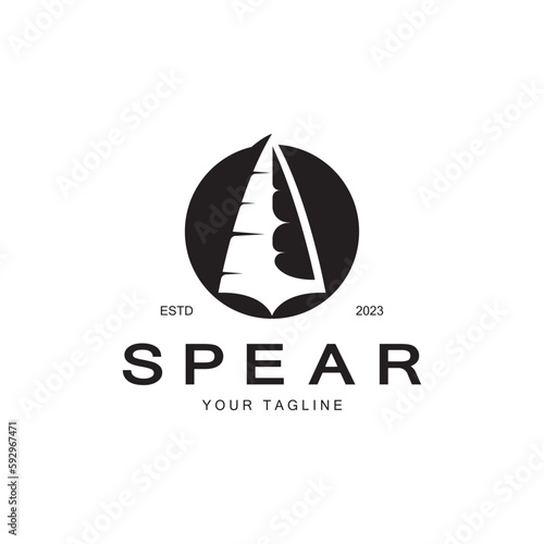 Spear logo icon vector illustration design.Head spear logo vintage illustration design vector
