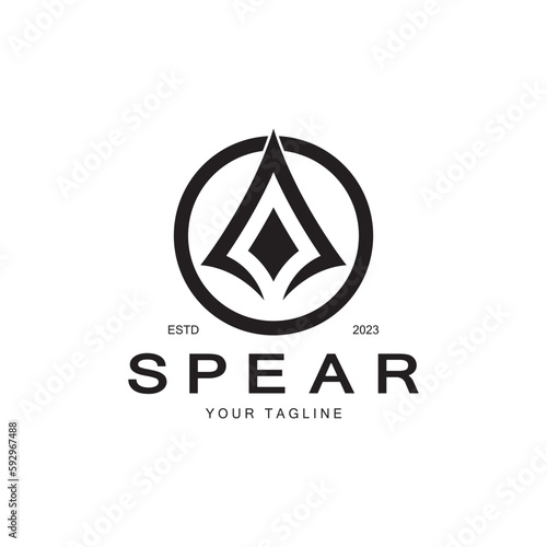 Spear logo icon vector illustration design.Head spear logo vintage illustration design vector