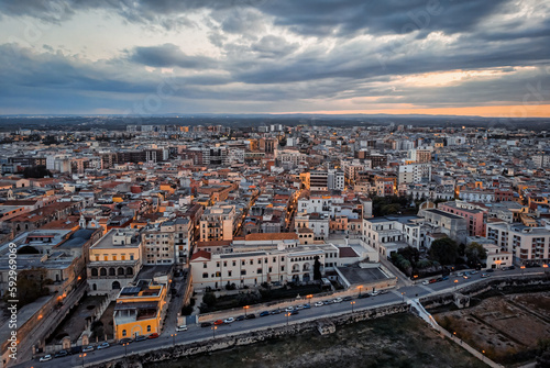 Aerial drone view, Castello Svevo, Trani region, Barletta,