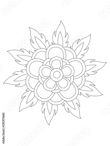  floral drawing. Art therapy coloring pages.Vector illustration Floral Mandala Coloring Pages  Flower Mandala Coloring Page 