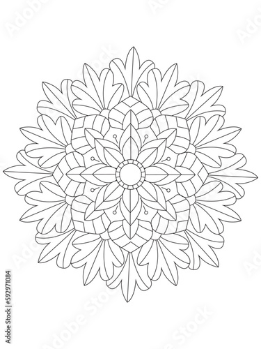 Fototapeta Naklejka Na Ścianę i Meble -   floral drawing. Art therapy coloring pages.Vector illustration Floral Mandala Coloring Pages, Flower Mandala Coloring Page,