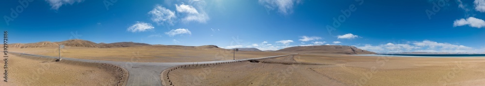 Aerial view of beautiful lagoon in Tibet,China Aerial view of beautiful lagoon in Tibet,China