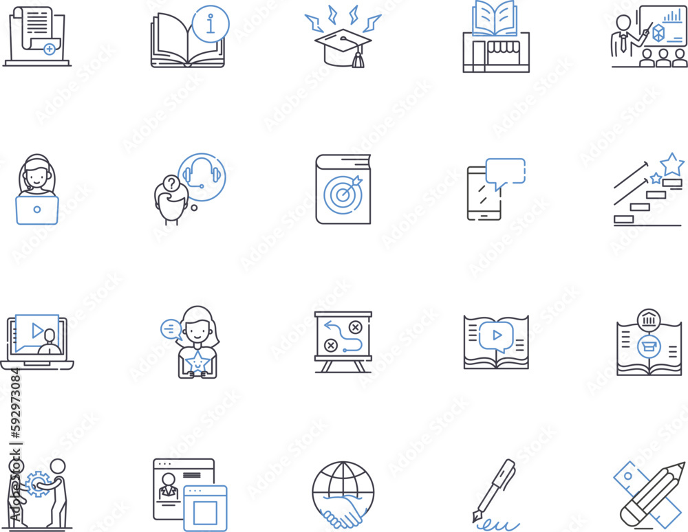Learning business outline icons collection. business, learning, marketing, strategies, entrepreneurship, finance, sales vector and illustration concept set. management,investment,networking linear Learning business outline icons collection. business, learning, marketing, strategies, entrepreneurship, finance, sales vector and illustration concept set. management,investment,networking linear