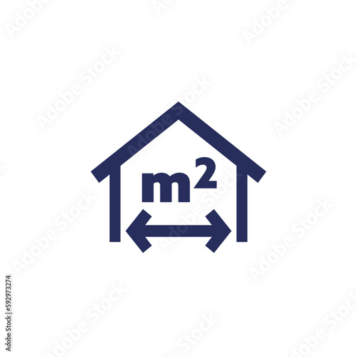 building, house size icon on white