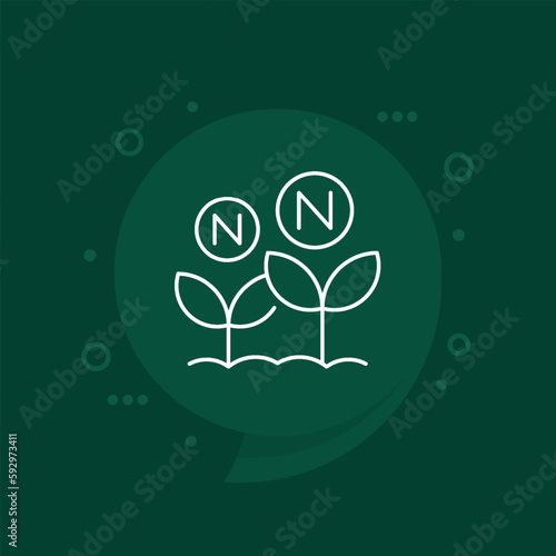 nitrogen fertilizer line vector icon