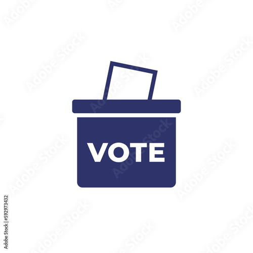 voting ballot box icon on white