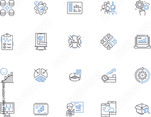 Foto Data outline icons collection