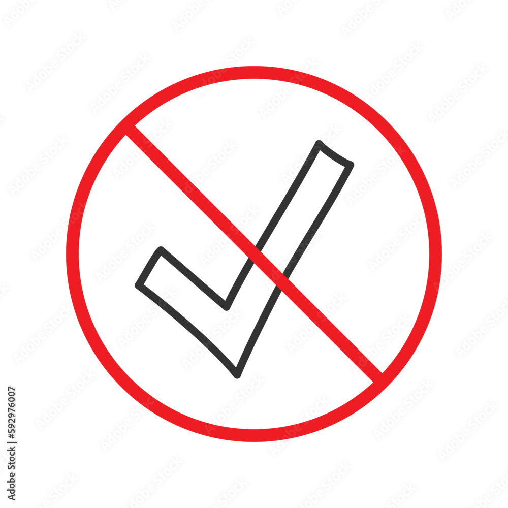 No document checkmark icon. Forbidden file icon. No checkmark vector sign. Prohibited editing vector icon. Warning, caution, attention, restriction flat sign design. Do not edit. UX UI icon No document checkmark icon. Forbidden file icon. No checkmark vector sign. Prohibited editing vector icon. Warning, caution, attention, restriction flat sign design. Do not edit. UX UI icon
