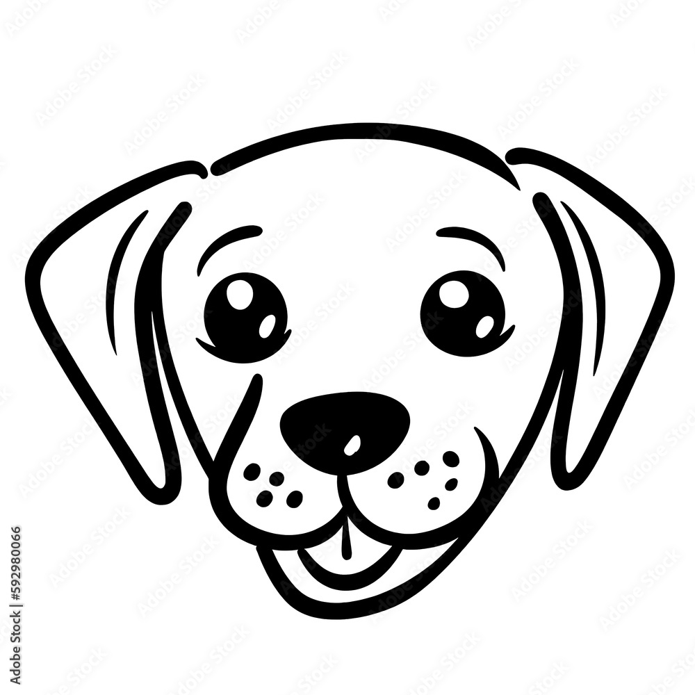Hand Drawn Dog Faces logo Set cute faces of dogs pets of different ...
