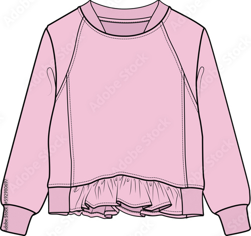 GIRLS AND TEENS WEAR KNIT TOP VECTOR
