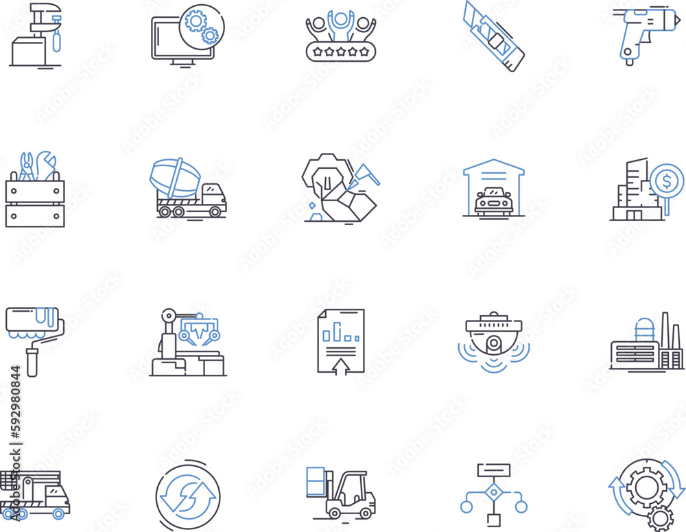 Builder outline icons collection. builder, constructor, architect, contractor, mason, carpenter, renovator vector and illustration concept set. fabricator, craftsman, designer linear signs Builder outline icons collection. builder, constructor, architect, contractor, mason, carpenter, renovator vector and illustration concept set. fabricator, craftsman, designer linear signs