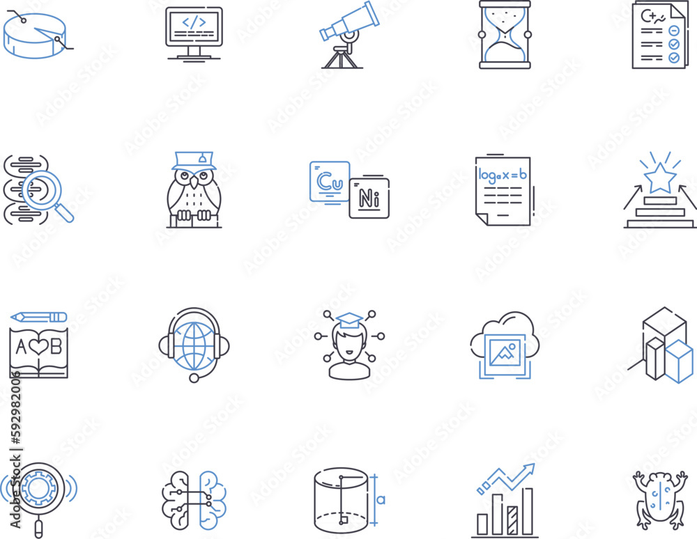 Laboratory outline icons collection. Lab, Test, Experiment, Research, Analysis, Chemicals, Beakers vector and illustration concept set. Equipment, Measurement, Microscope linear signs Laboratory outline icons collection. Lab, Test, Experiment, Research, Analysis, Chemicals, Beakers vector and illustration concept set. Equipment, Measurement, Microscope linear signs
