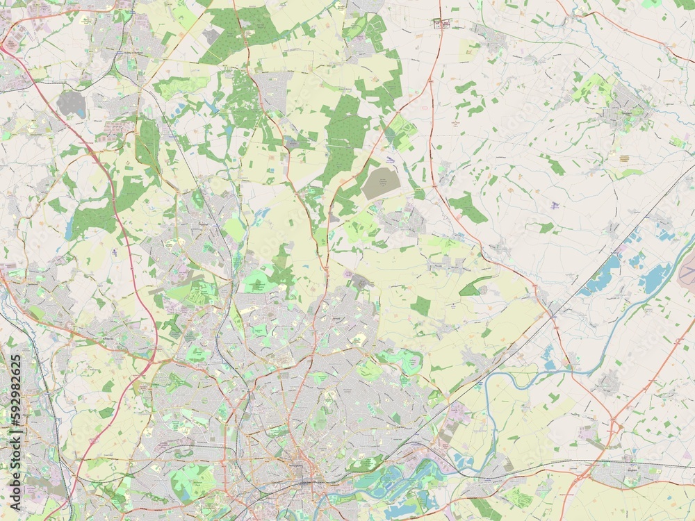 Obraz premium Gedling, England - Great Britain. OSM. No legend