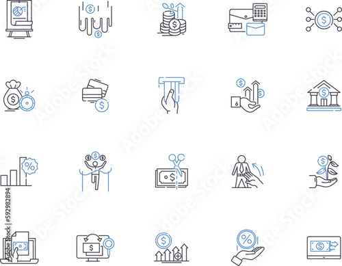 Credit card outline icons collection. Card, Credit, Debit, Bank, VISA, Mastercard, AMEX vector and illustration concept set. Plastic, Payment, Applepay linear signs